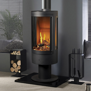 Elegance Cylinder Electric Stove with Premium Real Logs - Solution