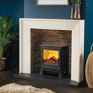 Mulberry Electric Stove Black with Premium Real Logs - Solution