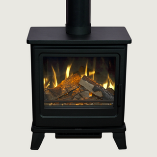 Mulberry Electric Stove Black with Premium Real Logs - Solution