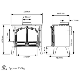 Stockton 11 Wood Burning Stove - Stovax