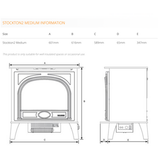 Stockton 2 Medium Electric Stove - Gazco