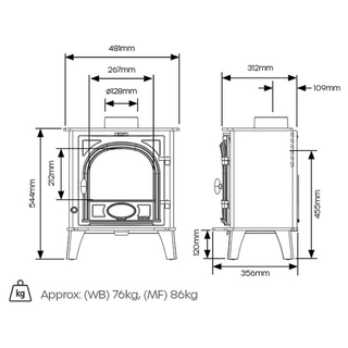 Stockton 5 Solid Fuel Stove - Stovax