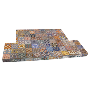 Tapestry Tiled T-Shaped Hearth - M.A.C. Metalcraft