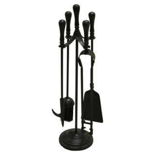 Traditional Top Round Base Companion Set Black - Manor
