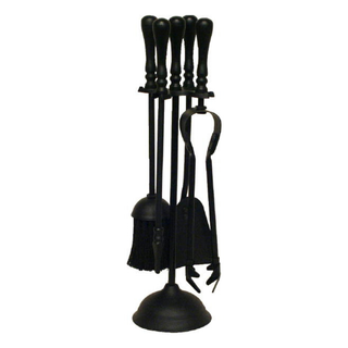 Traditional Top Round Base Companion Set Black - Manor