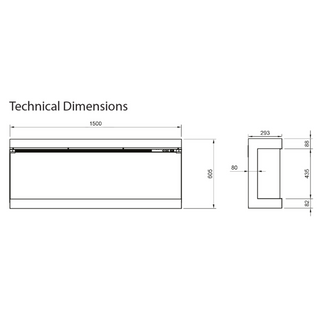 Trueflame 150 3DX LCD 3-Sided Media Wall Electric Fire - Solution