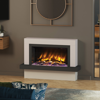 Pryzm Vardo Timber Floor Mounted Fire and Fireplace Suite