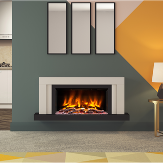 Pryzm Vardo Timber Wall Mounted Fire and Fireplace Suite
