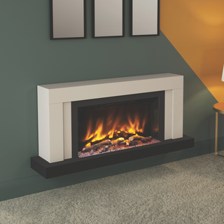 Pryzm Vardo Timber Wall Mounted Fire and Fireplace Suite