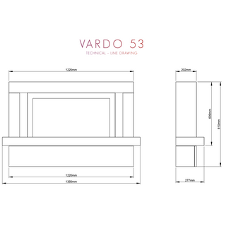 Pryzm Vardo Timber Floor Mounted Fire and Fireplace Suite