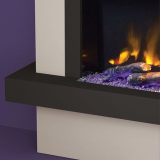Pryzm Vardo Timber Floor Mounted Fire and Fireplace Suite