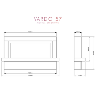 Pryzm Vardo Timber Floor Mounted Fire and Fireplace Suite