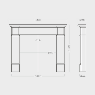 Velletri 56" Clara Pura Marble Mantel