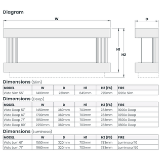 Visto Floor Standing Electric Fire and Fireplace Suite - Katell Italia