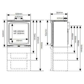 Vogue Medium Solid Fuel Eco Stove - Stovax