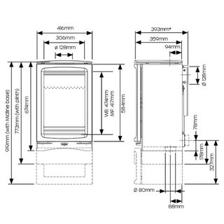 Vogue Midi T Solid Fuel Stove - Stovax
