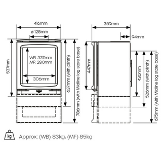 Vogue Midi Solid Fuel Stove - Stovax