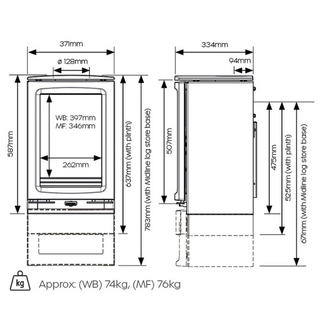 Vogue Small T Solid Fuel Stove - Stovax