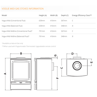 Gazco Vogue Midi Conventional Flue Log Effect Gas Stove