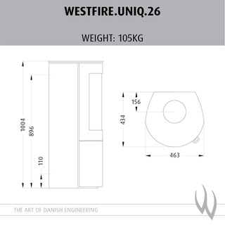 Uniq 26 Ecodesign 5kW Woodburning Stove - Westfire