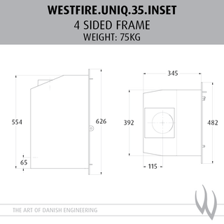Uniq 35 Inset 4.3kW Multifuel Stove - Westfire