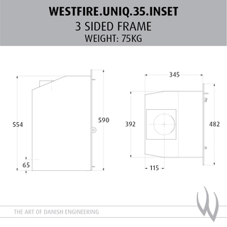Uniq 35 Inset 4.3kW Multifuel Stove - Westfire