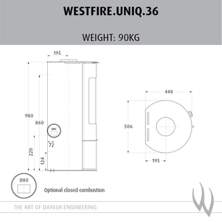 Uniq 36 7.2kW Woodburning Stove - Westfire