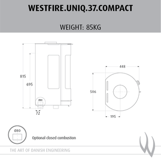 Uniq 37 Compact 7.2kW Woodburning Stove - Westfire