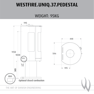 Uniq 37 Pedestal 7.2kW Woodburning Stove - Westfire