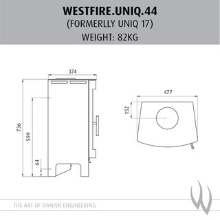 Uniq 44 Freestanding 5kW Woodburning Stove - Westfire