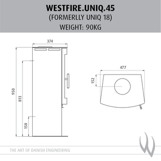 Uniq 45 Freestanding 5kW Woodburning Stove - Westfire