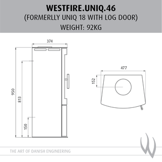 Uniq 46 Freestanding 5kW Woodburning Stove - Westfire
