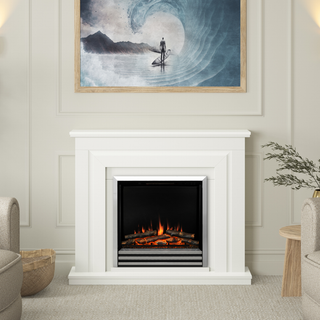 Whitham 48" Flat-To-Wall Electric Fire and Fireplace Suite - Flare