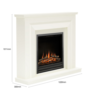 Whitham 48" Flat-To-Wall Electric Fire and Fireplace Suite - Flare