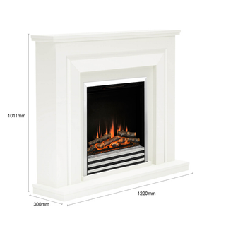 Whitham 48" Flat-To-Wall Electric Fire and Fireplace Suite - Flare