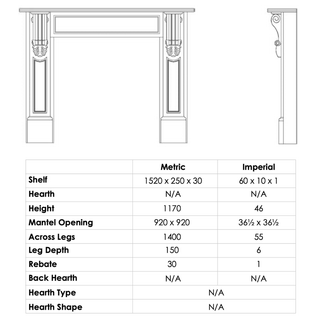 William IV 60" Aegean Limestone Fireplace Mantel - FDC