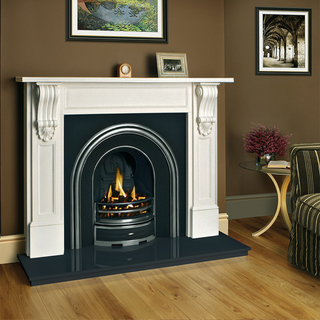 William IV 60" Aegean Limestone Fireplace Mantel - FDC