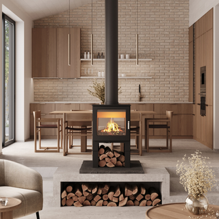 Woodland Double-Sided CAT 9.3kW Woodburning Stove - Mendip