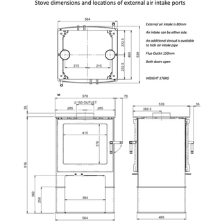 Woodland Double-Sided CAT 9.3kW Woodburning Stove - Mendip
