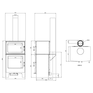 Woodland Large DC Oven Woodburning Stove - Mendip