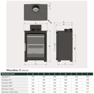 Woodtec 5kW Wood Burning Stove