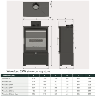 Woodtec 5kW Extra Wide Wood Burning Stove