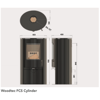 Woodtec FCS Cylindrical Wood Burning Stove