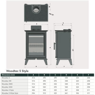 Woodtec 5kW Style Wood Burning Stove