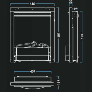 TrueFlame 16 3DX LCD Inset Electric Fire - Solution Fires