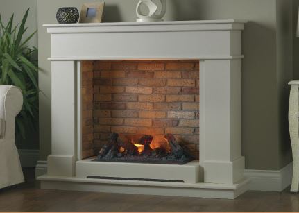 Vittoria modern brick fireplace in home