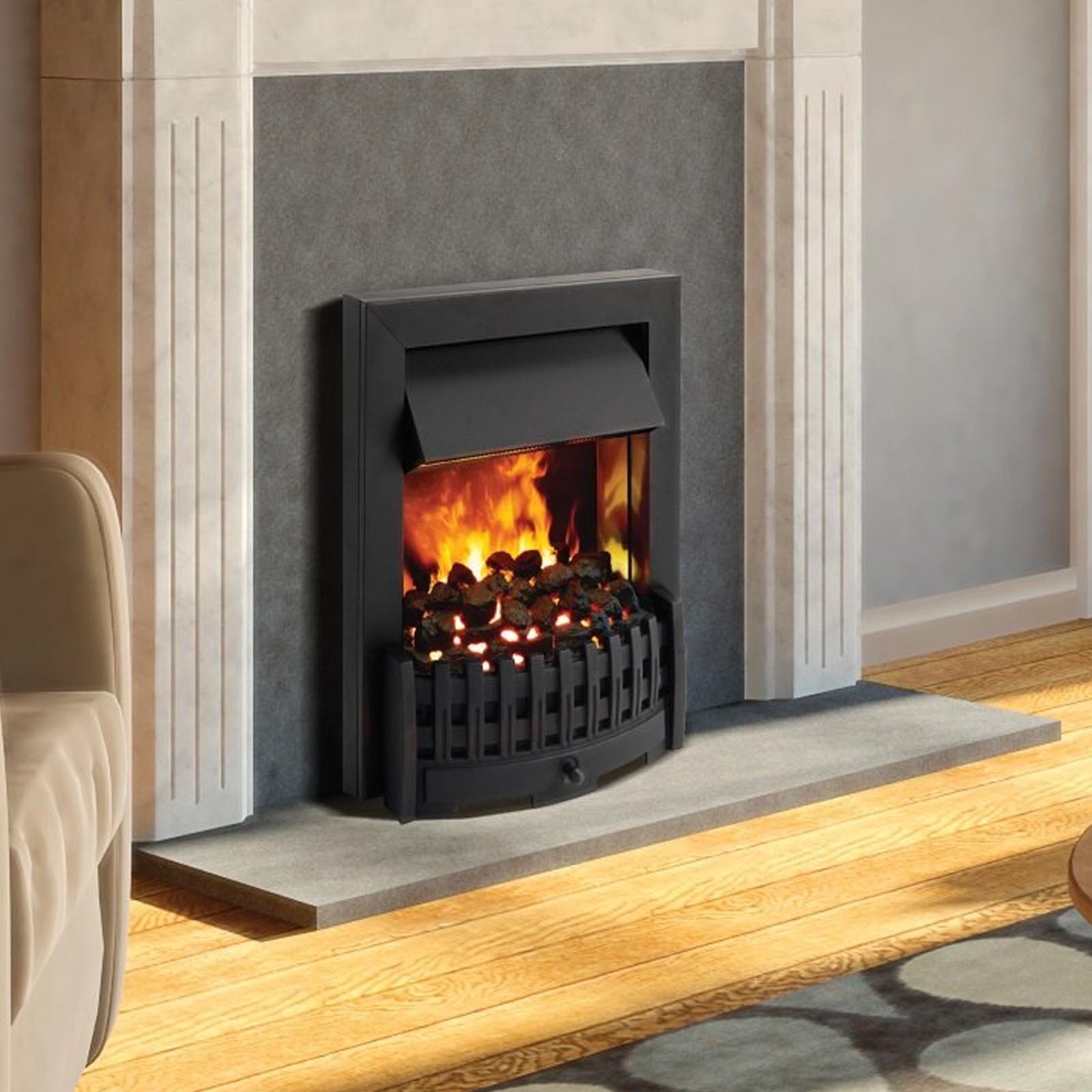 Electric Free Standing Cheriton Flame Effect Traditional Fire Black 